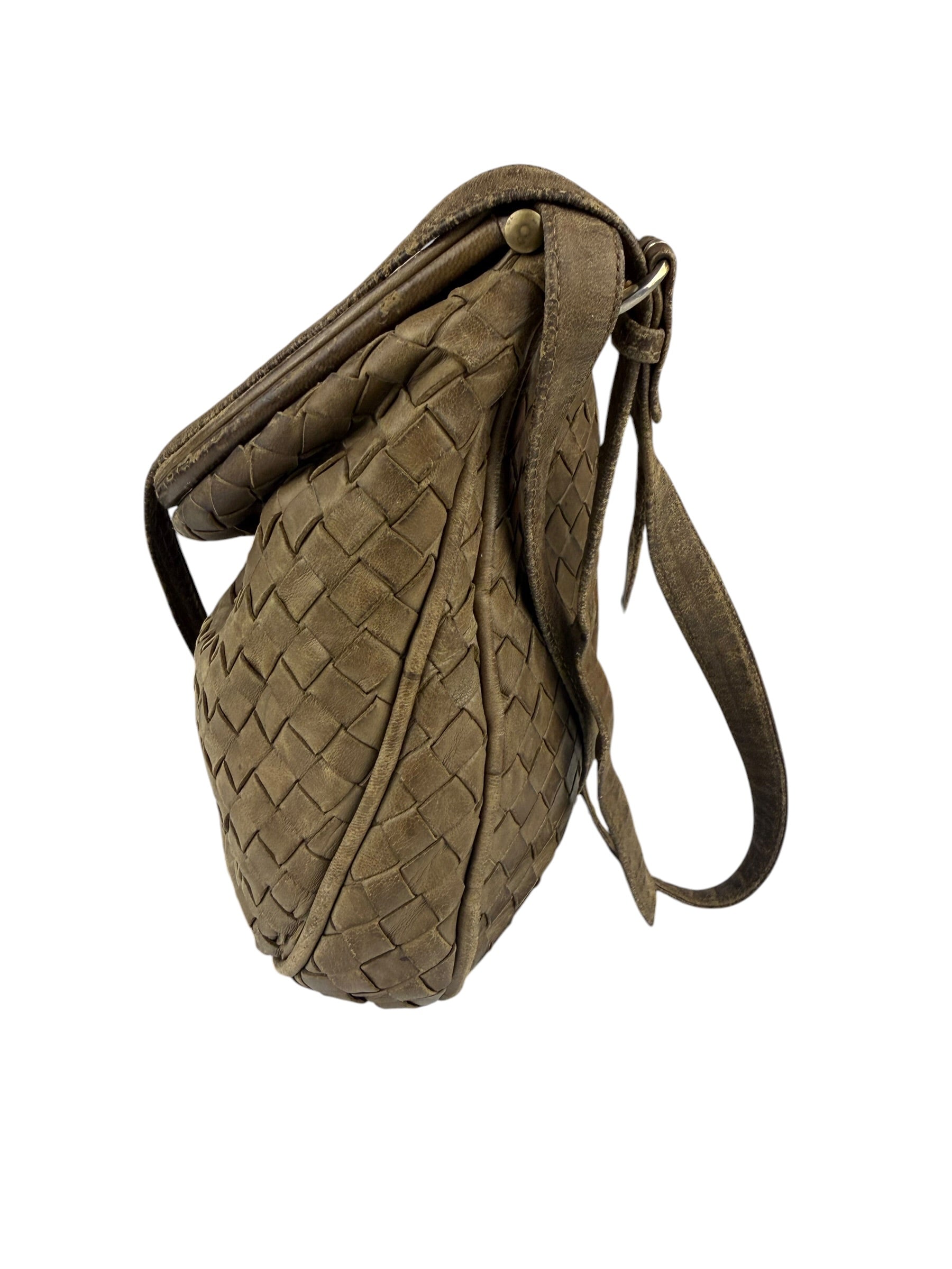 Bottega Veneta Brown Intrecciato Crossbody
