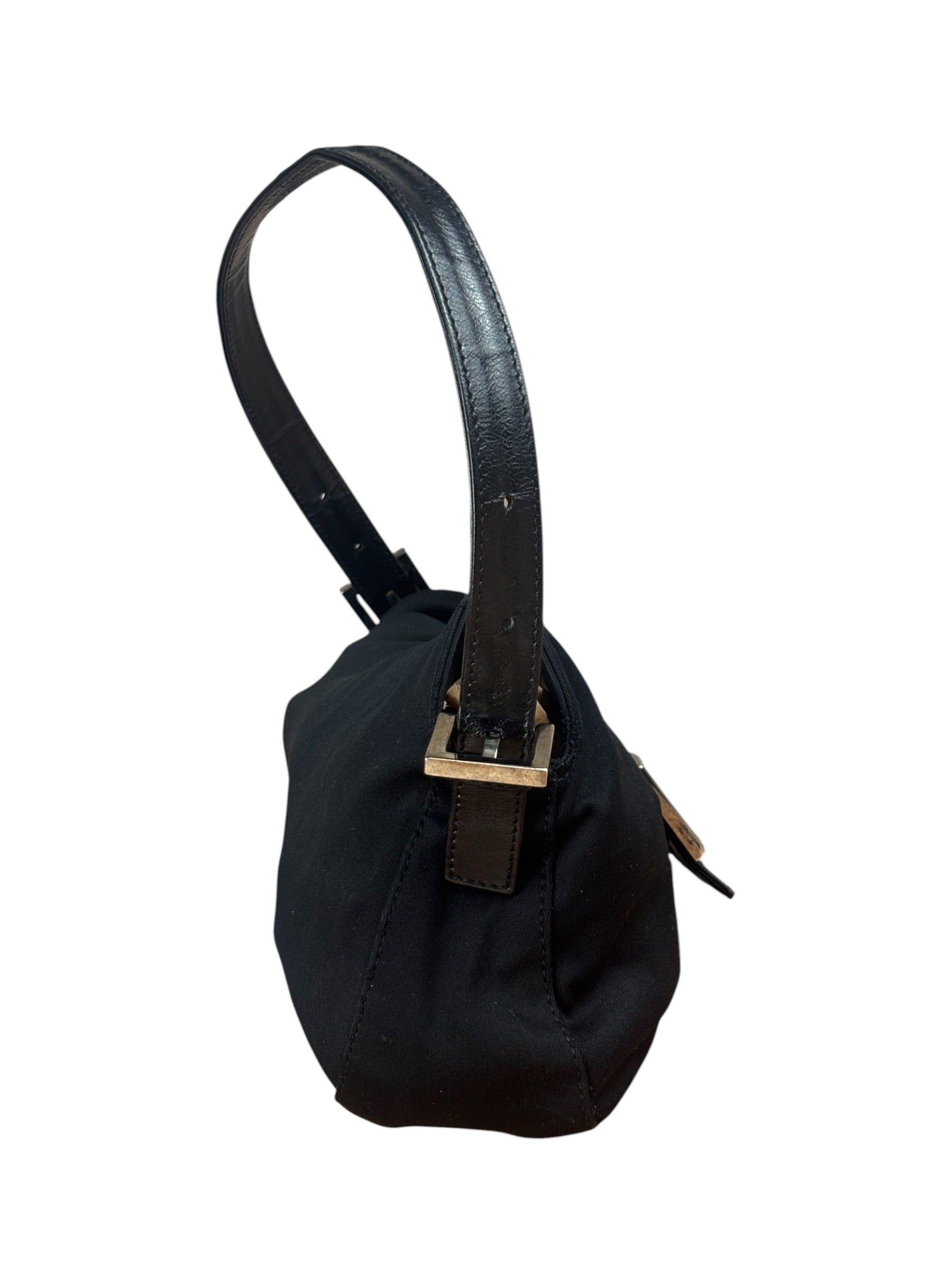 Fendi Vintage Black Mamma Baguette Shoulder Bag
