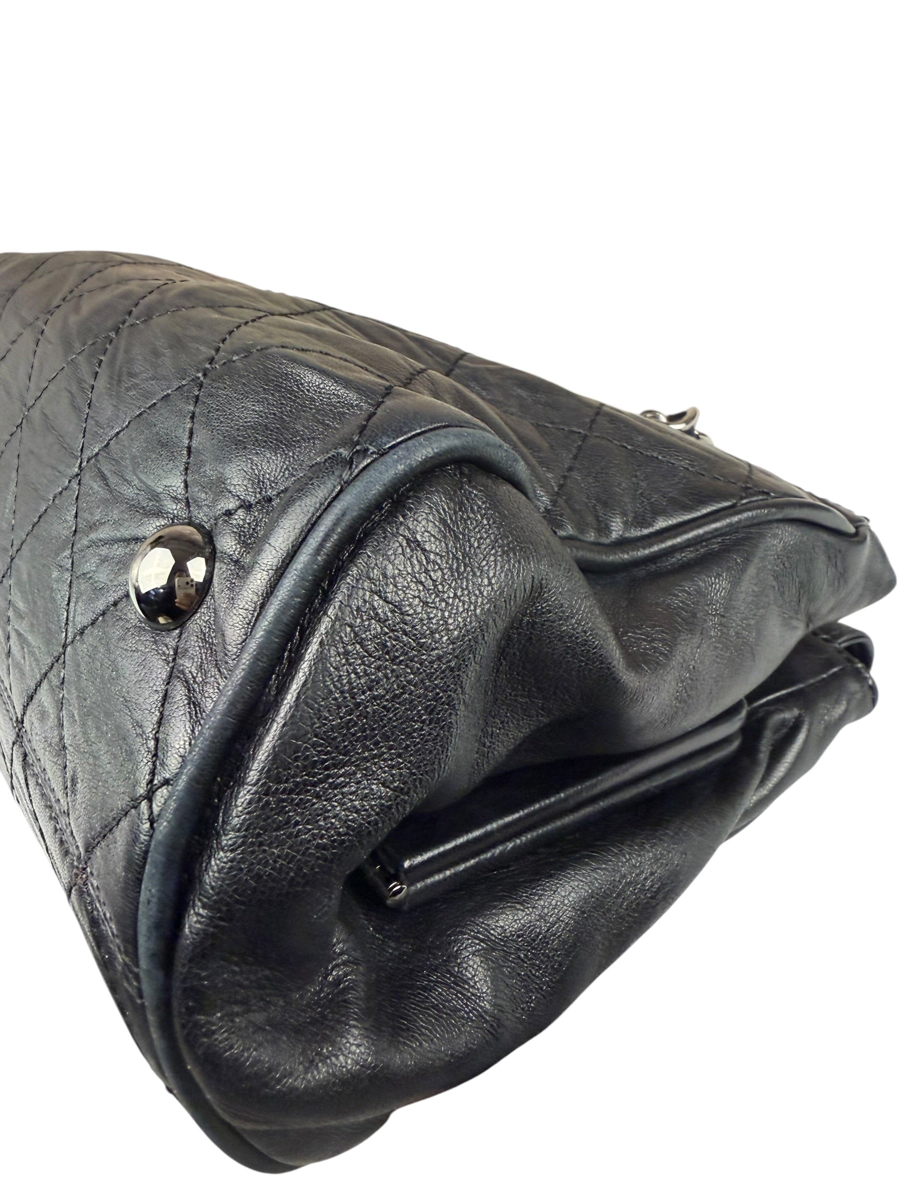 Chanel Black Calfskin Ritz Flap Bag 2007