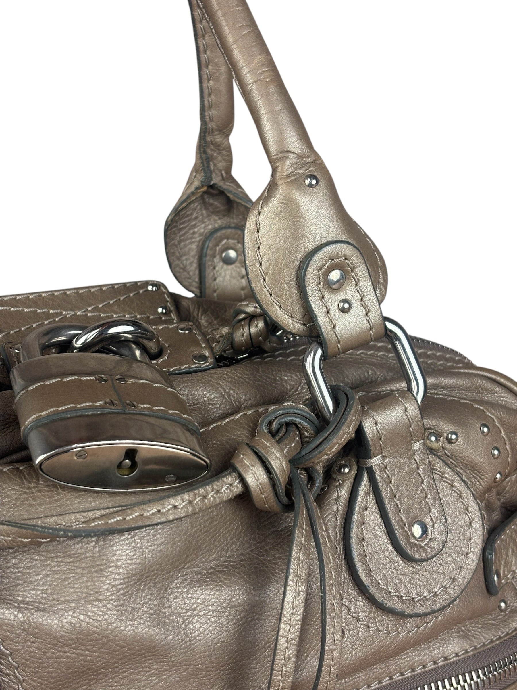Chloe Metallic Taupe Vintage Paddington