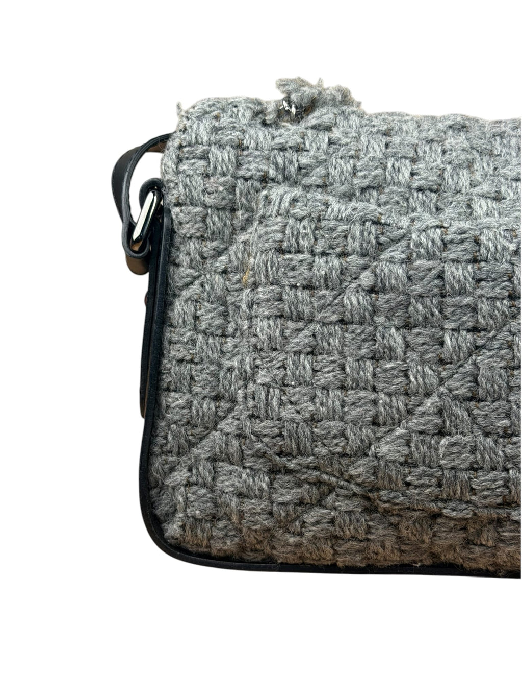 Chanel Grey Wool Tweed Flap Bag 2011