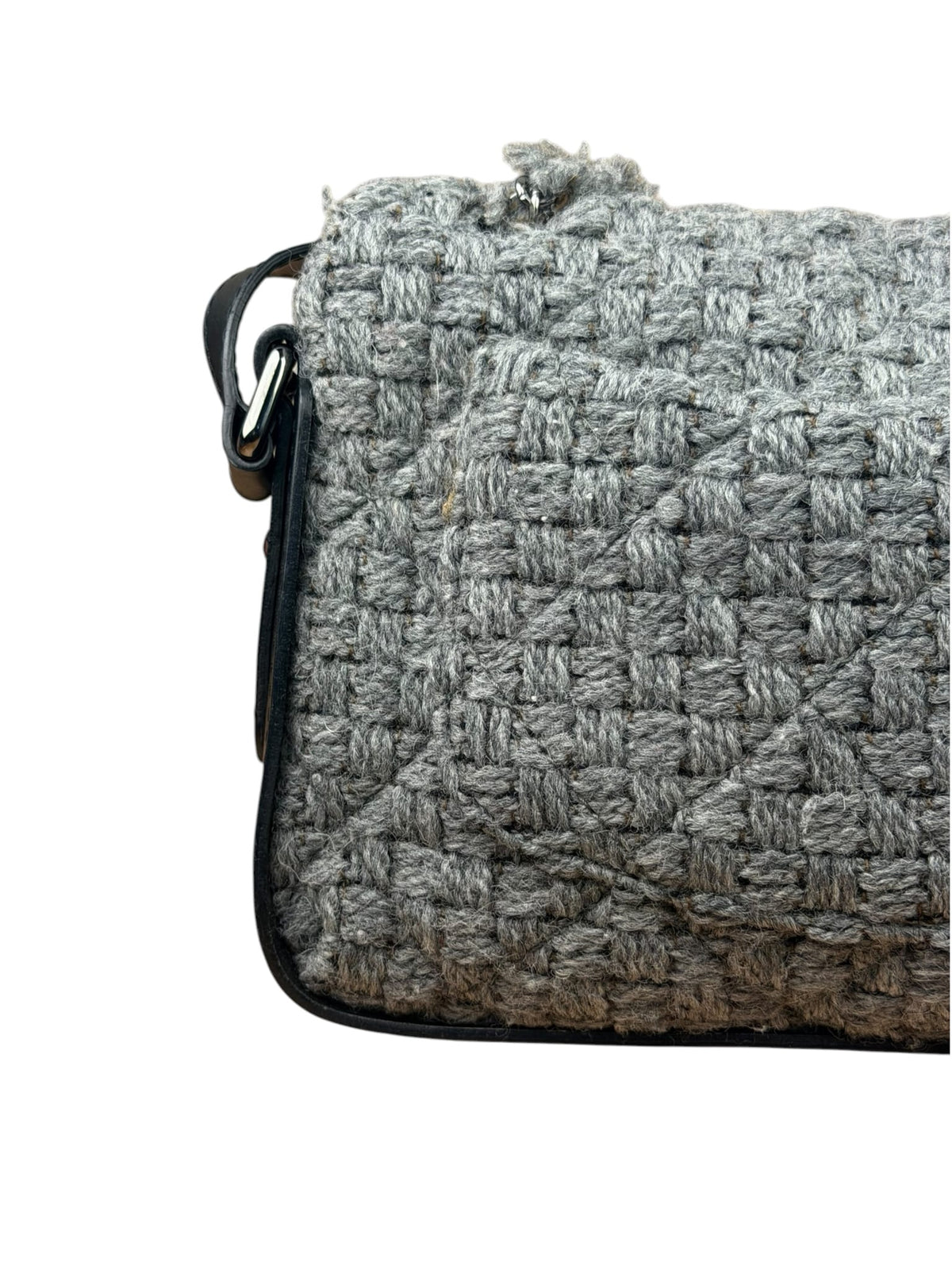 Chanel Grey Wool Tweed Flap Bag 2011