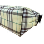 Burberry Multicolor Leather Trim House Check Top-Handle Pouch