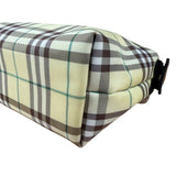 Burberry Multicolor Leather Trim House Check Top-Handle Pouch
