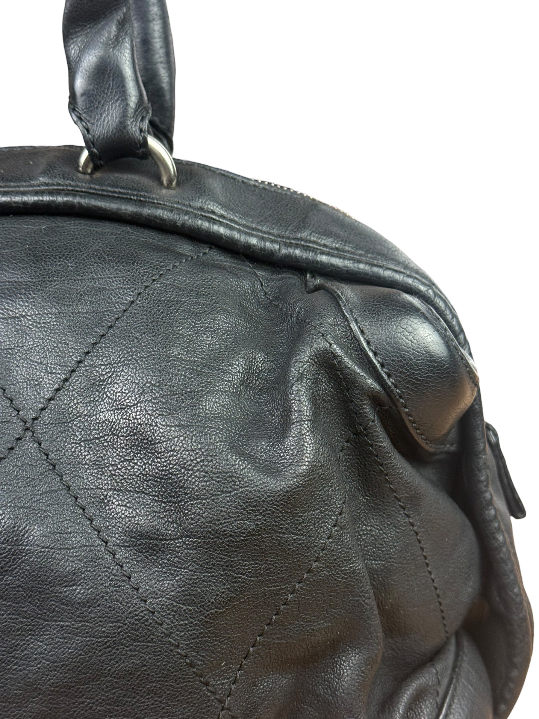 Chanel Black Quilted Leather Wild Stitch Handbag 2005