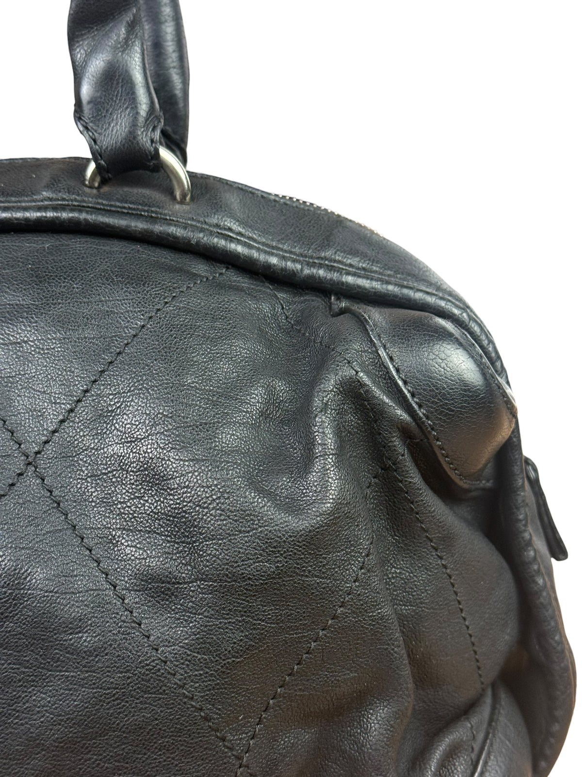 Chanel Black Quilted Leather Wild Stitch Handbag 2005