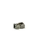 Hermes Silver Pink H Studded Earrings