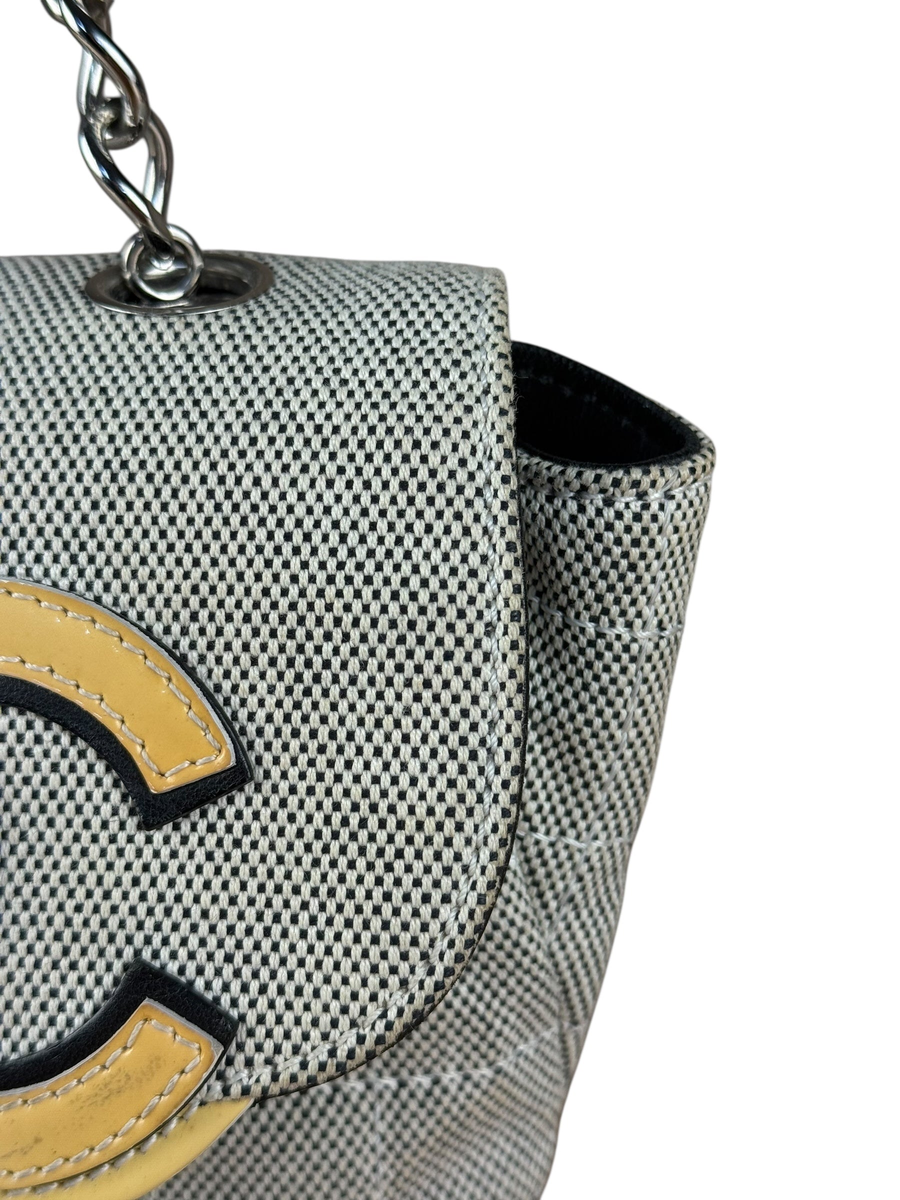 Chanel 2005 Canvas Camellia No. 5 Flap Shoulder Bag