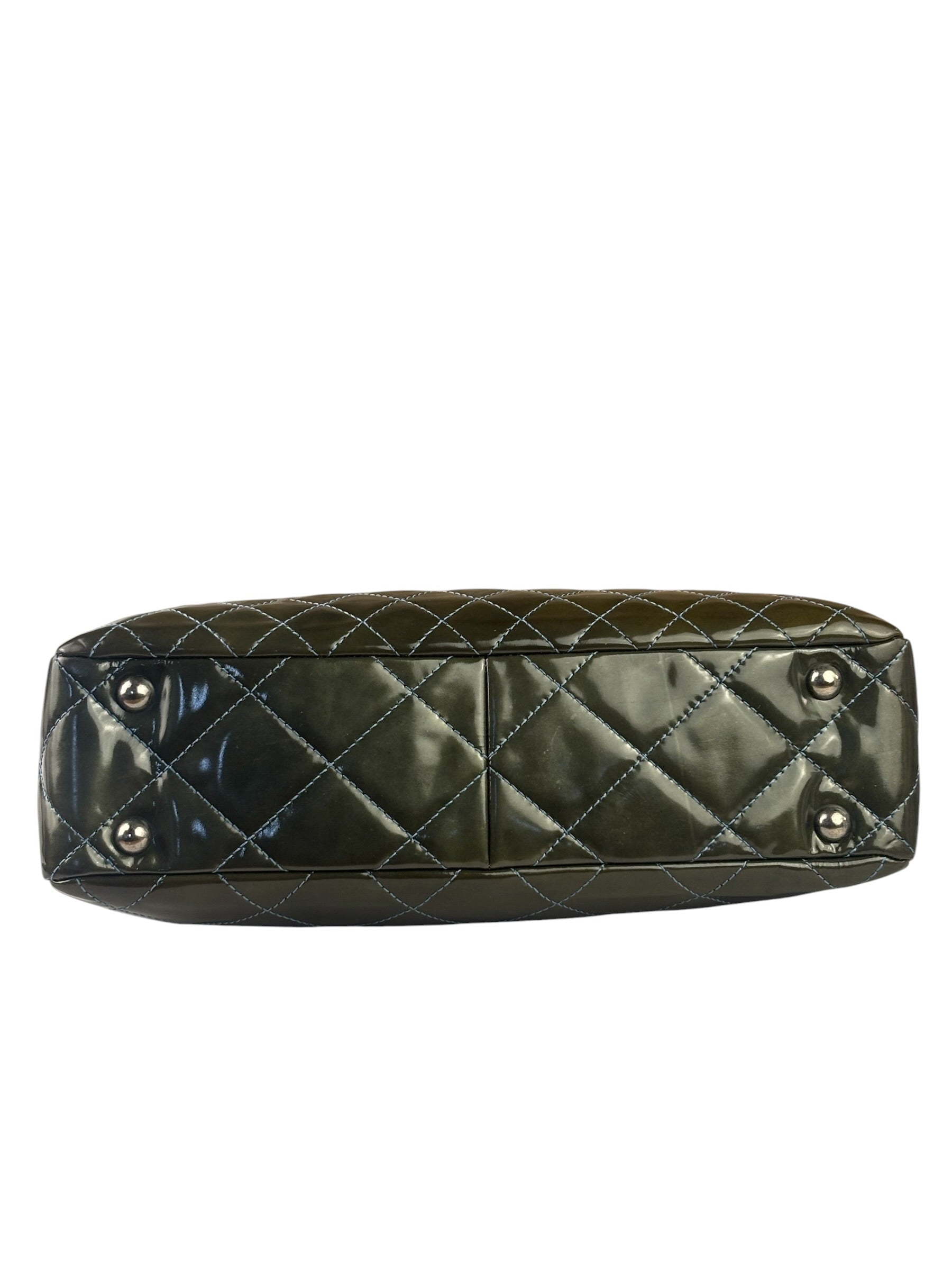 Chanel Green Quilted Patent Leather Reissue XL Tote 2011