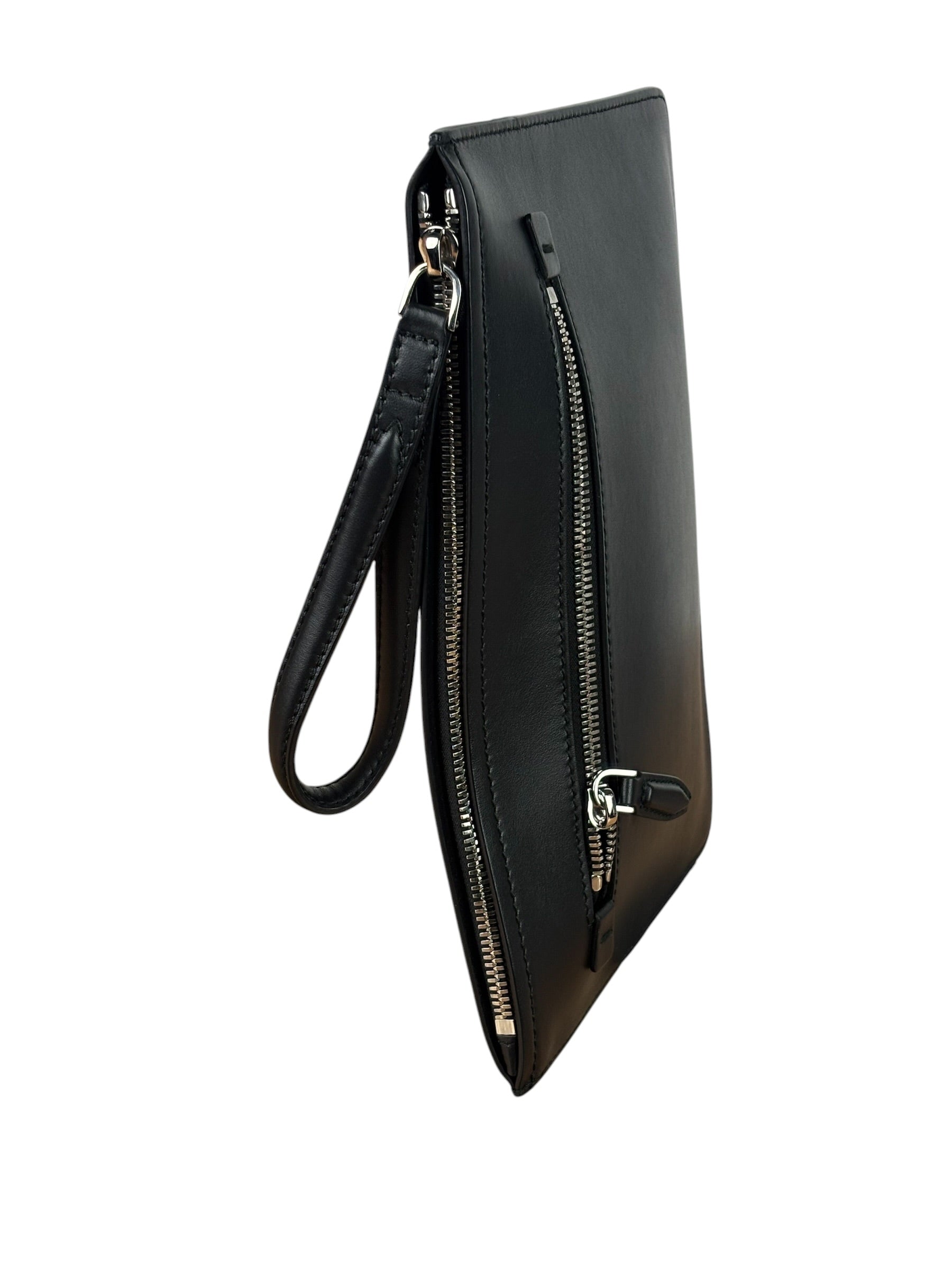 Salvatore Ferragamo Black Leather Clutch