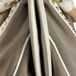 Prada Beige Vitello Trimmed Canapa Bag