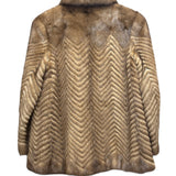Mituko Vintage Brown Chevron Mink Fur Coat