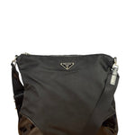 Prada Patent-Trimmed Nylon Crossbody Bag