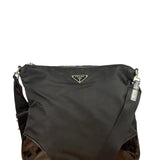 Prada Patent-Trimmed Nylon Crossbody Bag