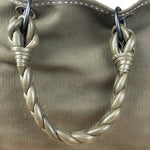 Bottega Venta Vintage Olive/Brown Canvas Large Shopper Shoulder Bag