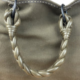 Bottega Venta Vintage Olive/Brown Canvas Large Shopper Shoulder Bag