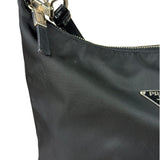 Prada Black Leather Trim/Tessuto Nylon  Shoulder Bag