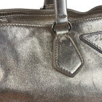 Prada Vintage Metallic Gold Leather Satchel Handbag