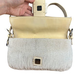 Fendi Vintage Beaded Baguette White