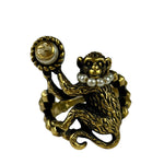 Gucci Faux Pearl Monkey Ring
