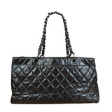 Chanel Black/Grey Textured Patent 2.55 Reissue Chain Tote