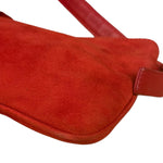 Fendi Red Suede Baguette Crossbody Bag