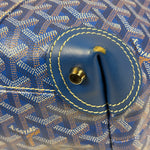 Goyard Blue Leather Goyardine Coated Canvas Shoulder Bag