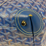 Goyard Blue Leather Goyardine Coated Canvas Shoulder Bag