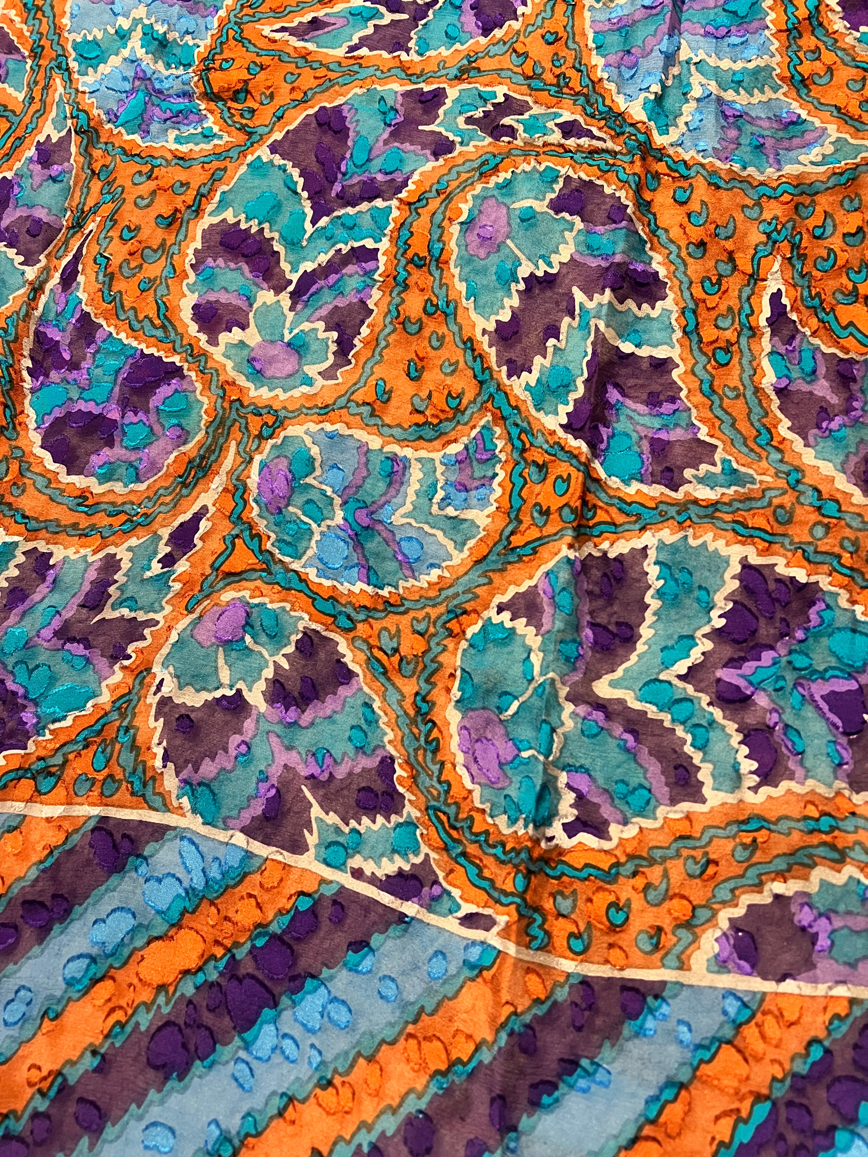 Givenchy Dark Multi Striped Shear Silk Scarf