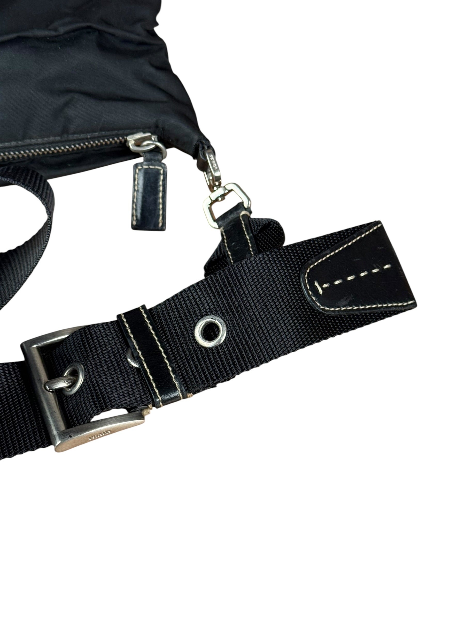 Prada Vintage Black Nylon Crossbody Bag