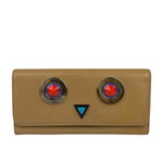 Fendi Beige Monster Face Leather Long Wallet