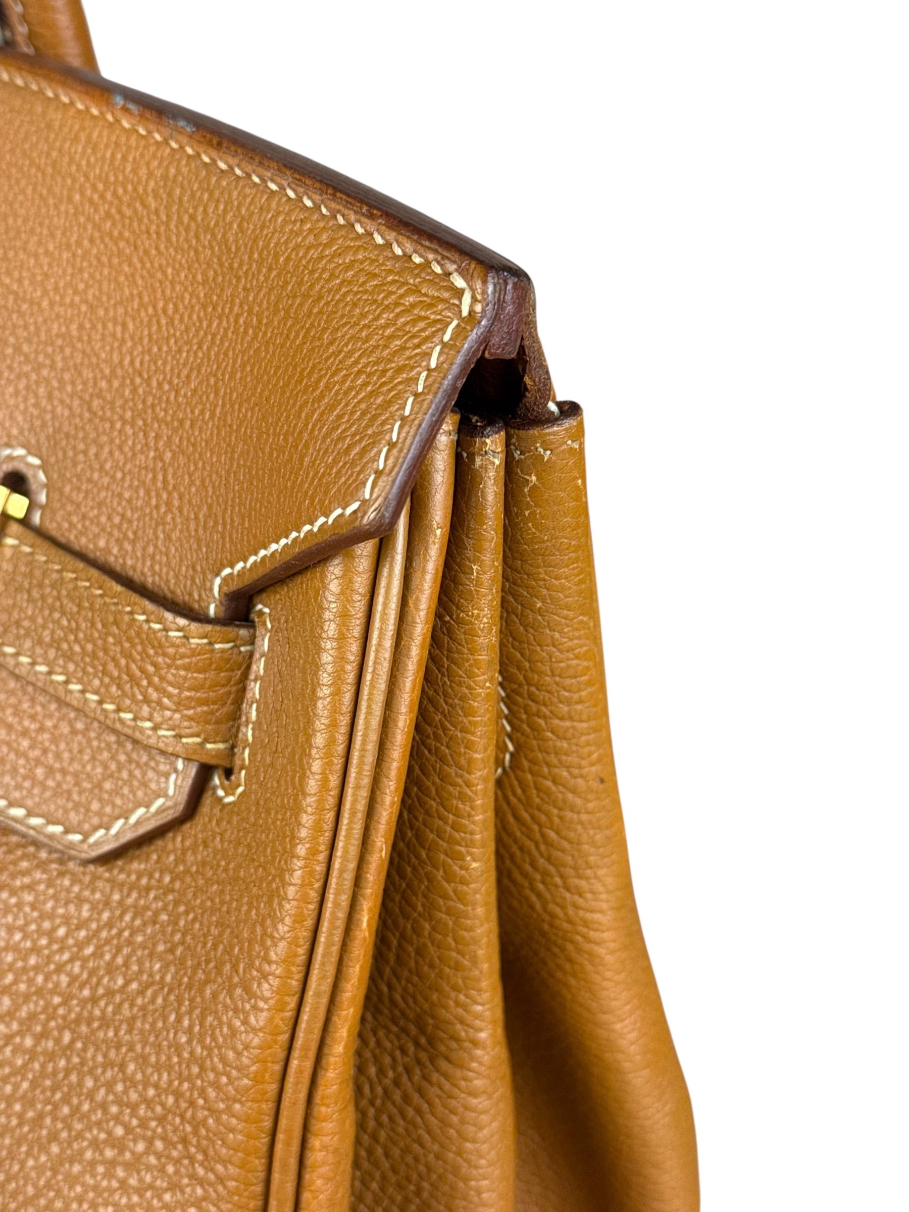 Hermes Birkin 35 Gold Brown Togo Leather Handbag 2001