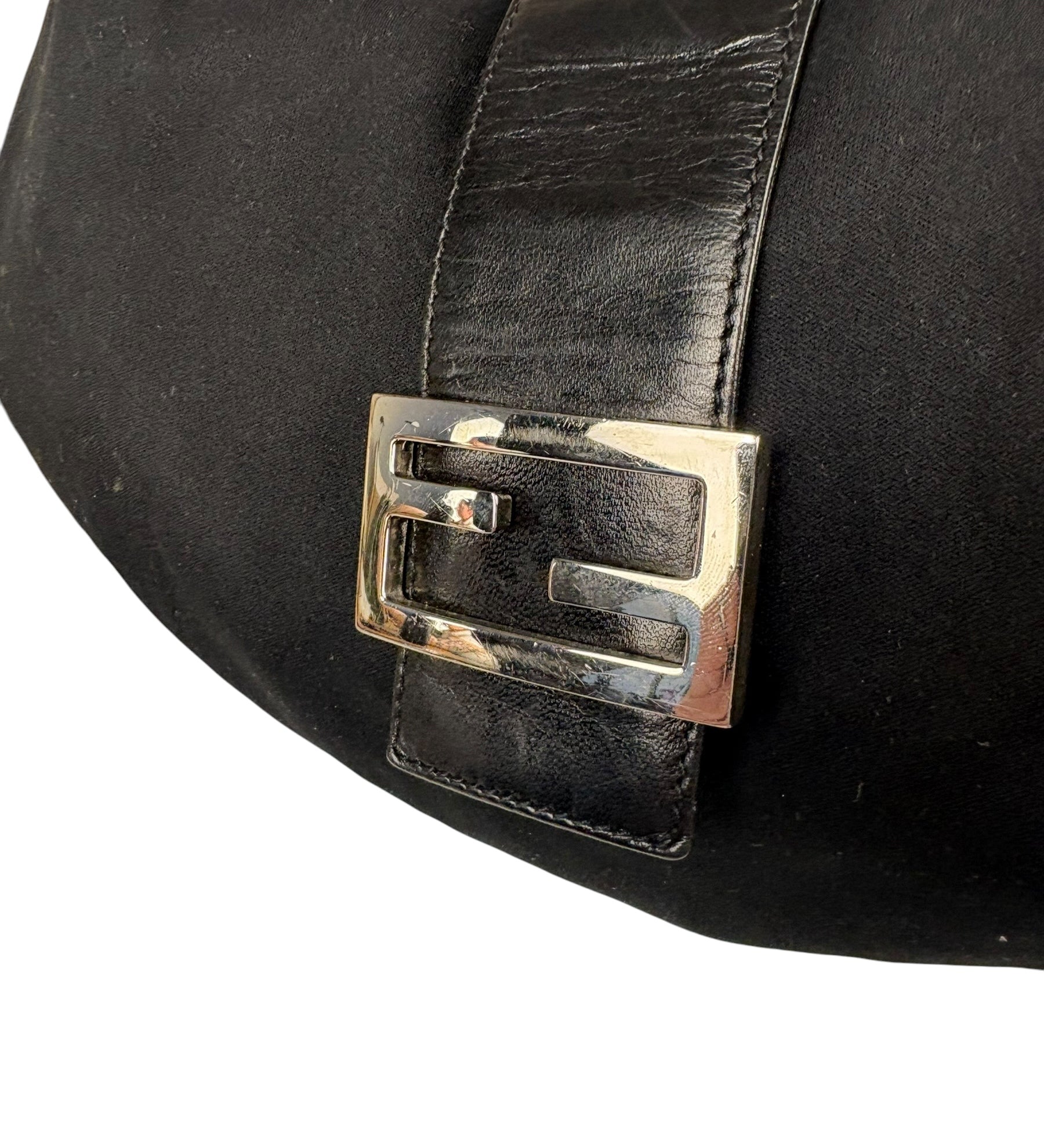 Fendi Vintage Black Neoprene Moon Baguette