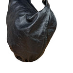 Fendi Vintage Black Leather Oyster Hobo Bag