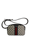 Gucci Navy/Beige Leather GG Supreme Small Ophidia Camera Bag