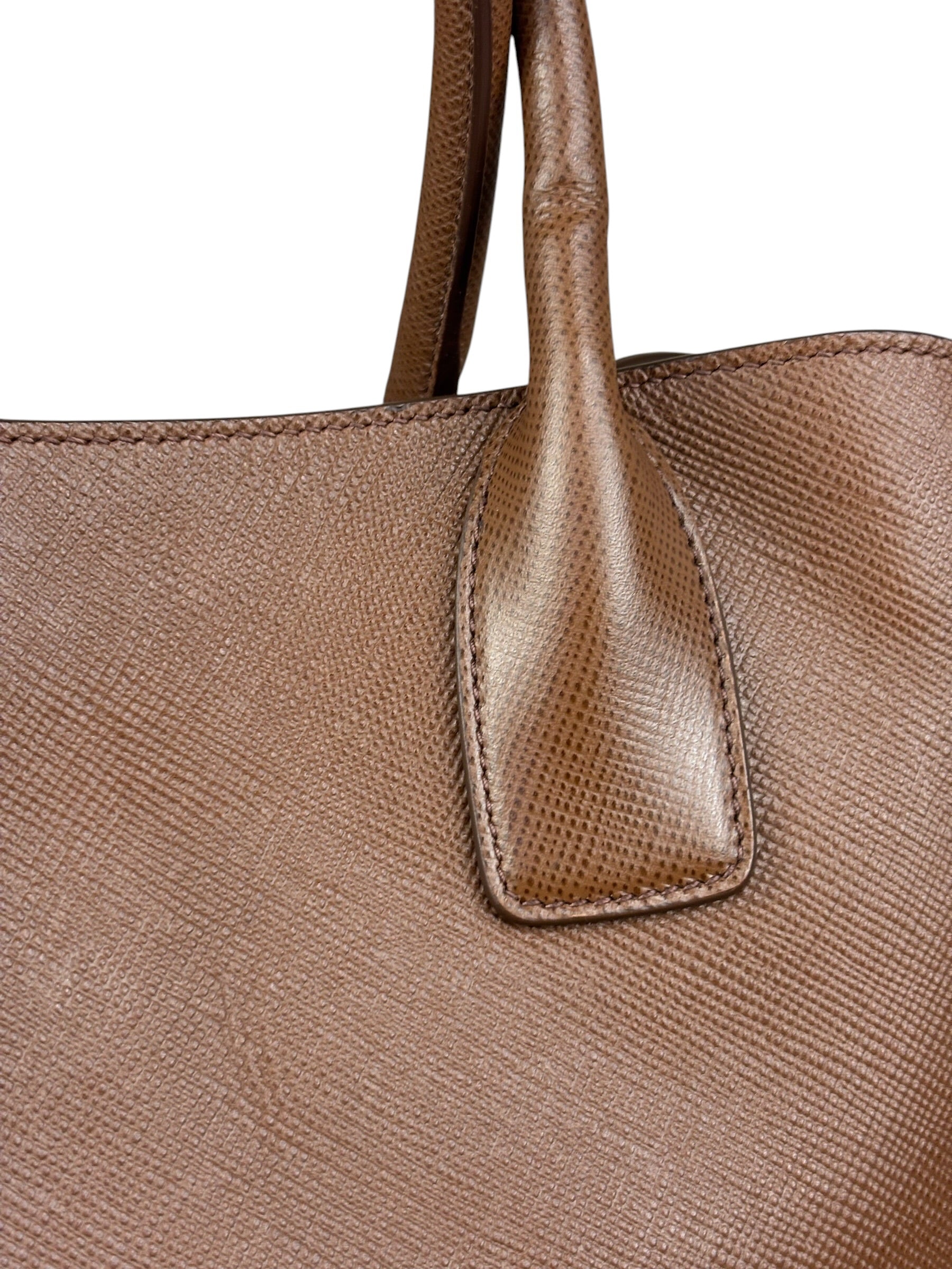 Prada Vintage Brown Leather Top Handle Bag
