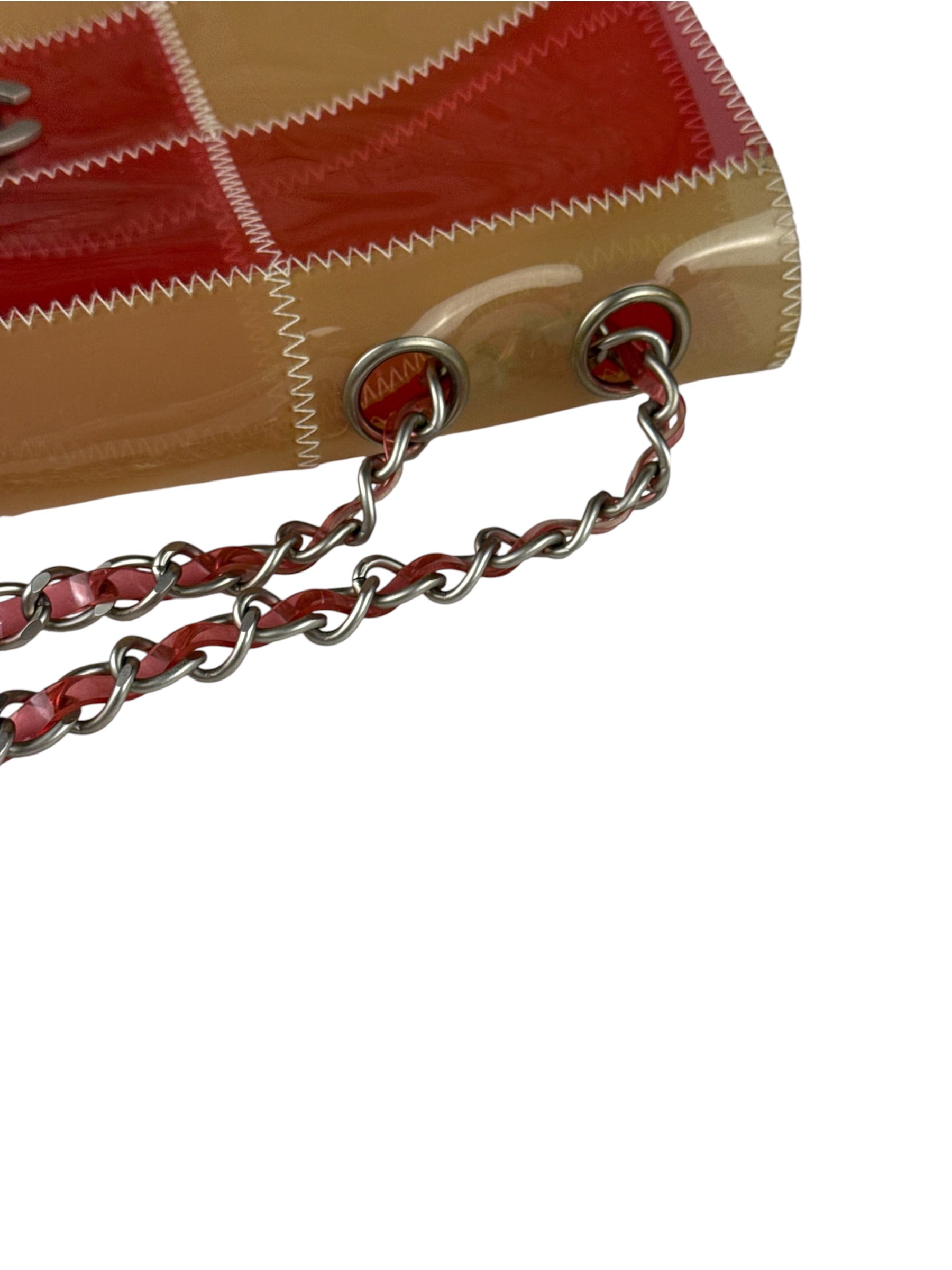 Chanel Pink/Beige PVC Patchwork Flap Bag 1997