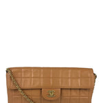 Chanel Vintage Beige Leather  Chocolate Bar East- 1987