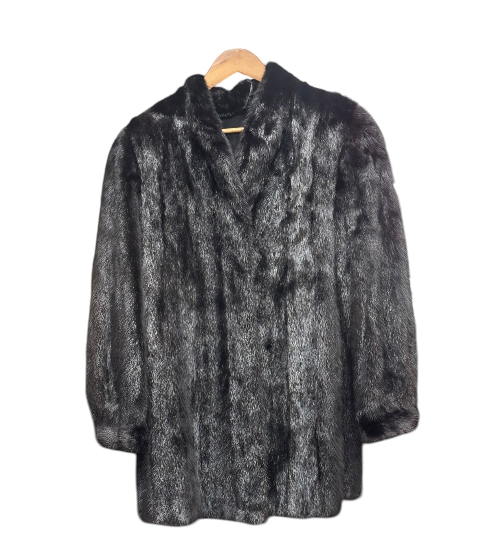 Vintage Black Mink Fur Coat