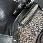 Chloe Black Tweed Leather Paddington Shoulder Bag