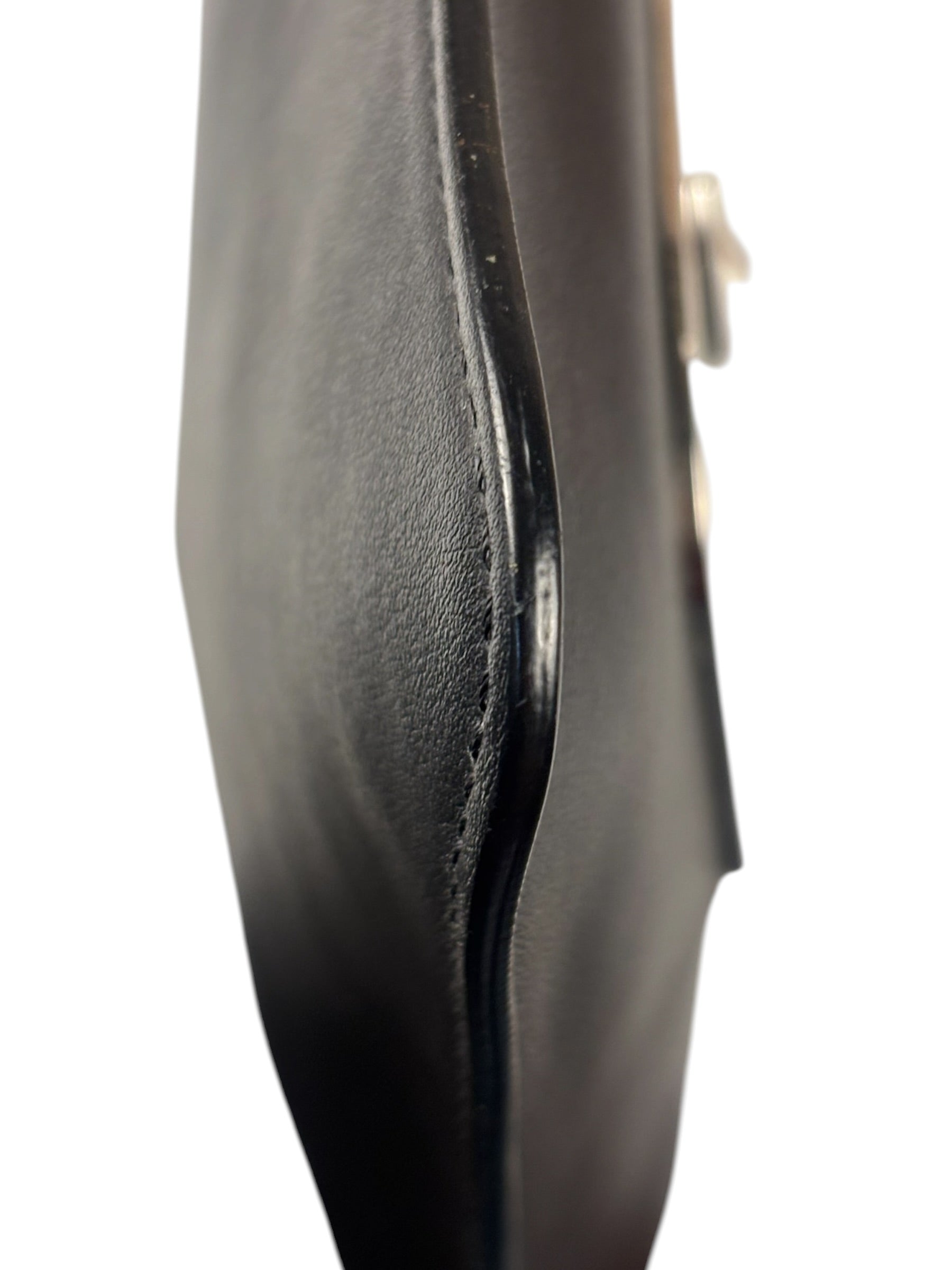 Fendi Black Leather Monsters Zip Clutch