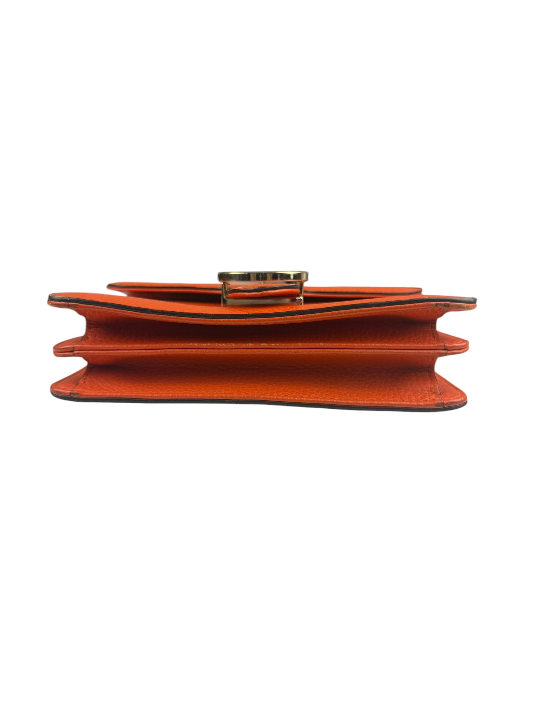 Gucci Orange Leather Small Dollar Interlocking G Shoulder Bag