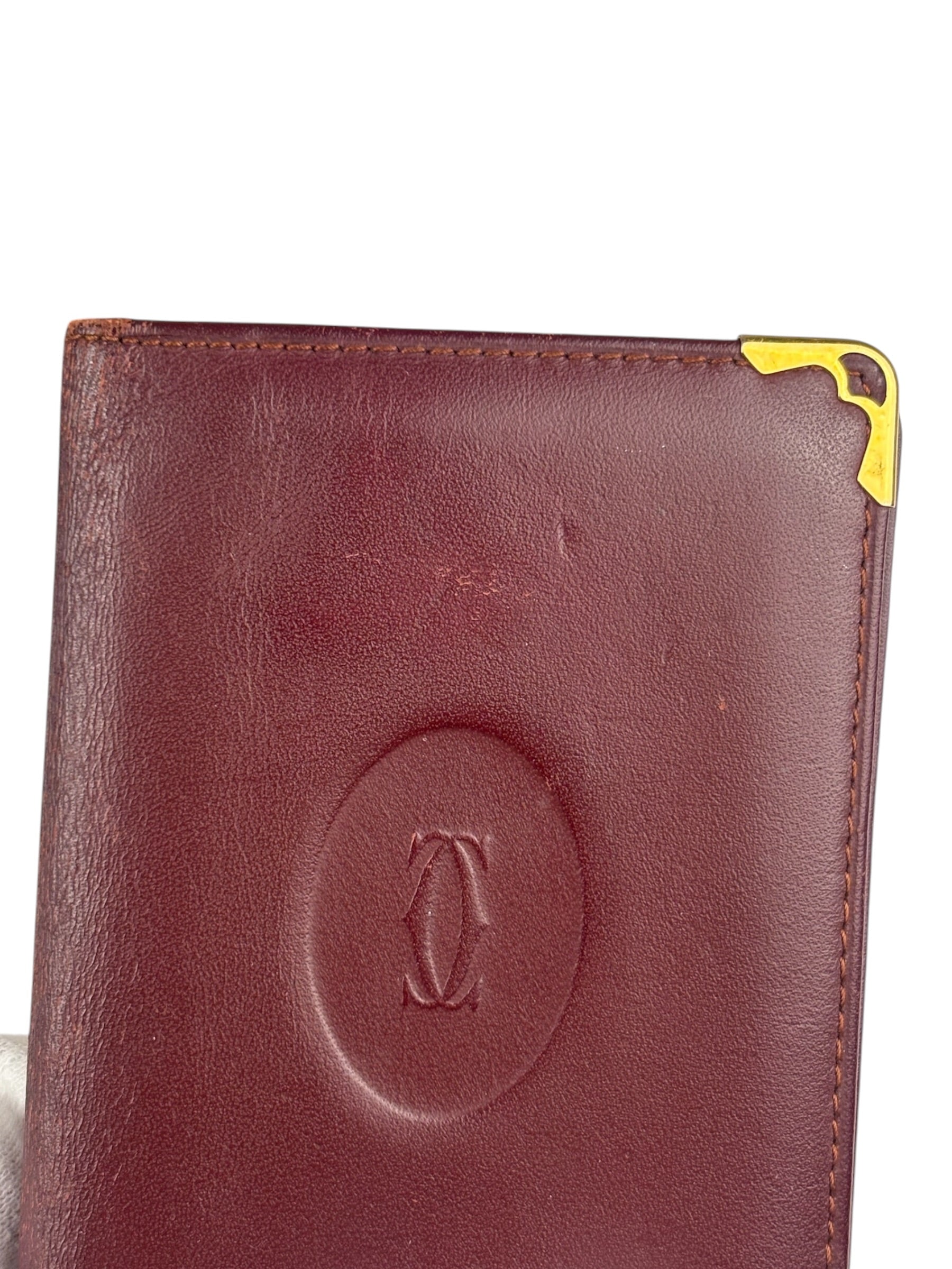 Cartier Vintage Burgundy Leather Wallet