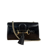 Gucci Black Leather Small Emily Chain Shoulder Bag