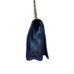 Chanel Navy Leather Diamond Stitch Flap Bag 1988