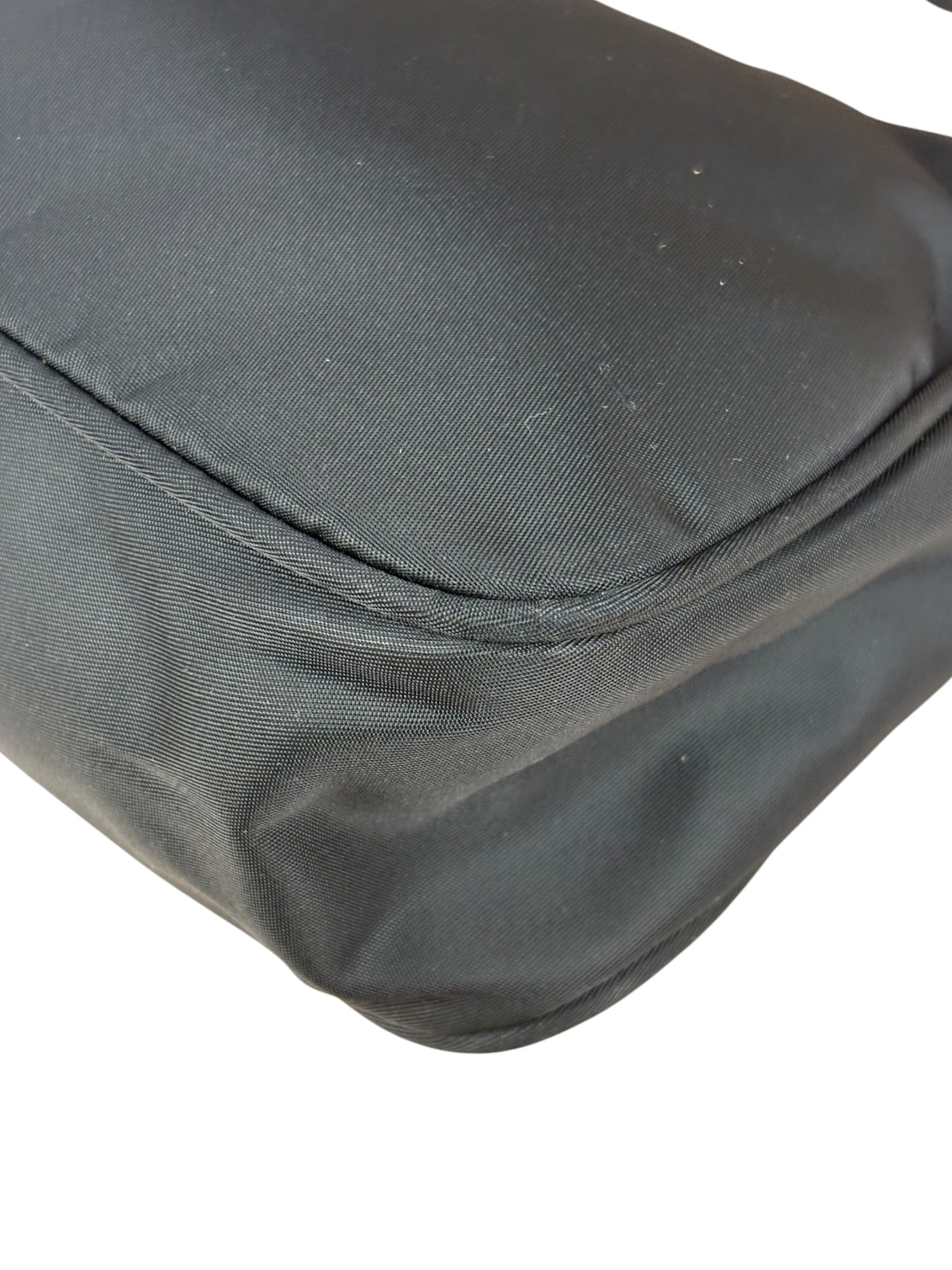 Prada Black Tessuto Nylon Mini Hobo Bag