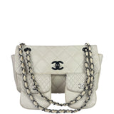 Chanel White Quilted Leather Multi-pocket Flap Bag 2007