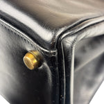 Hermes Black Box Leather Kelly 32 Handbag 1979