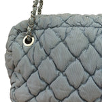 Chanel Grey/Black Quilted Nylon Bubble Shoulder Bag 2009