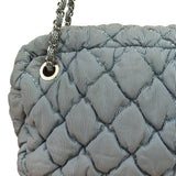 Chanel Grey/Black Quilted Nylon Bubble Shoulder Bag 2009